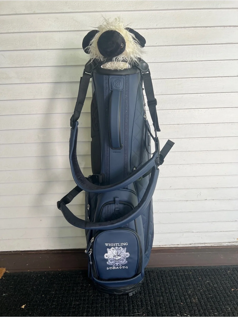 G-Fore NWT NavyGolf Bag with Padded Dual Straps and logo.